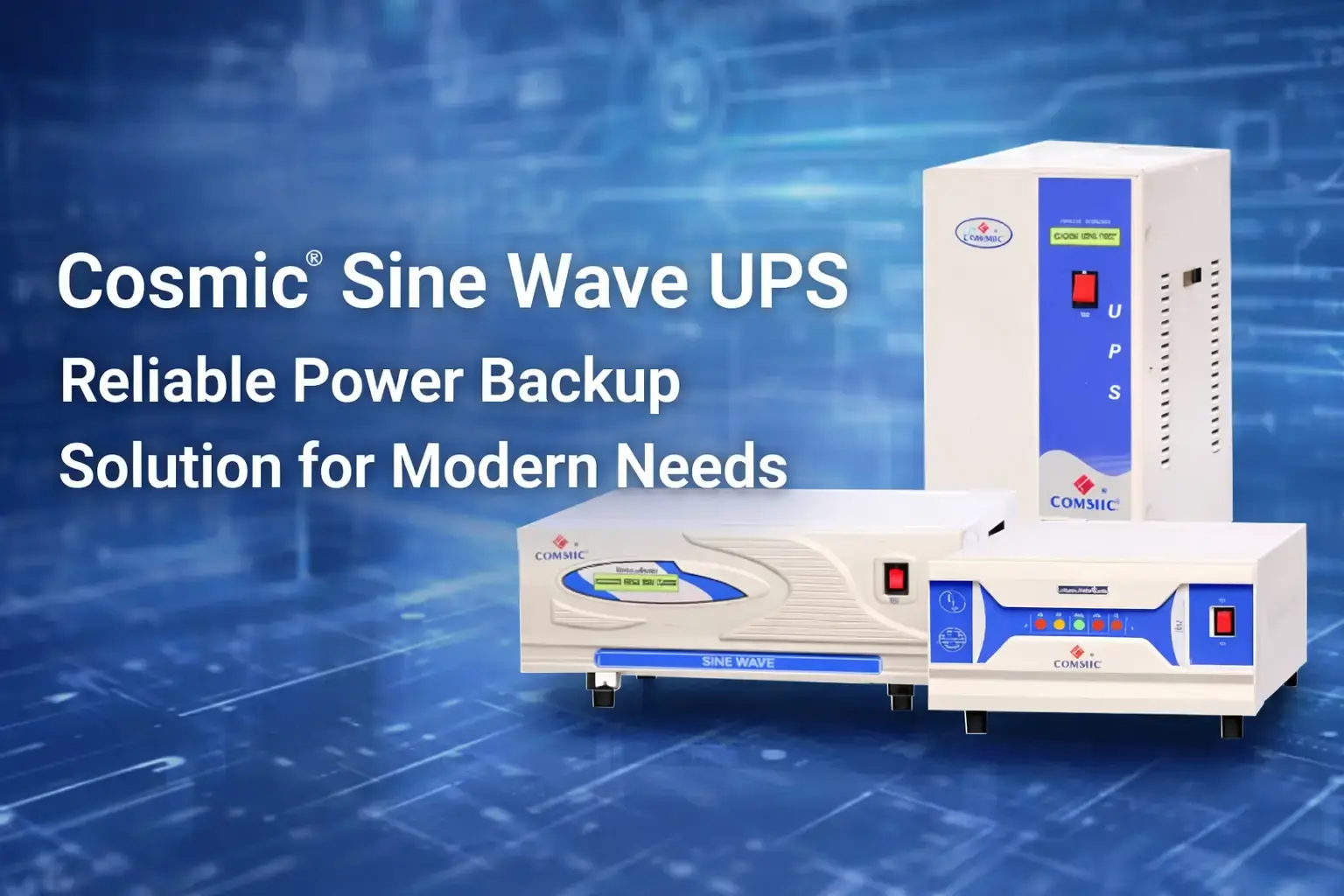Pure sine wave UPS for power outage protection and equipment safety